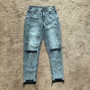 AEO distressed mom jeans